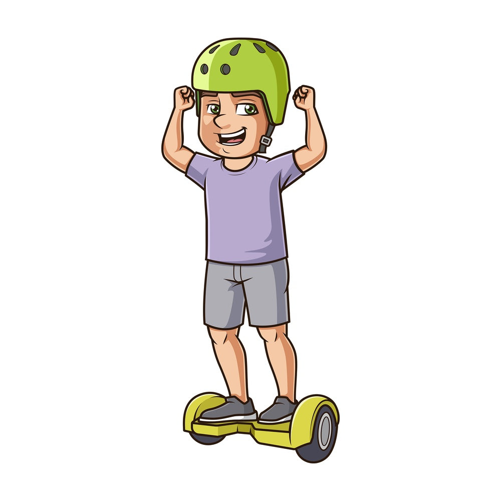 Cheerful man on hoverboard. PNG - JPG and vector EPS (infinitely scalable).