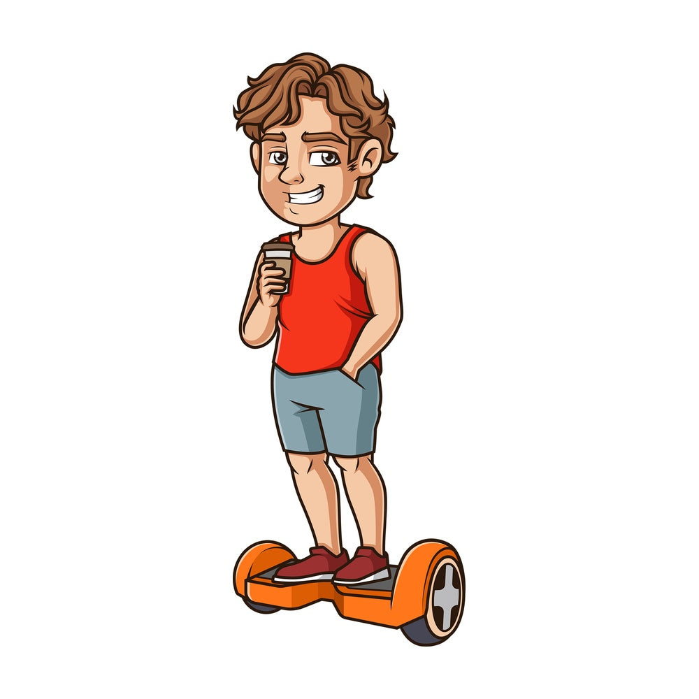 Cool dude on hoverboard. PNG - JPG and vector EPS (infinitely scalable).
