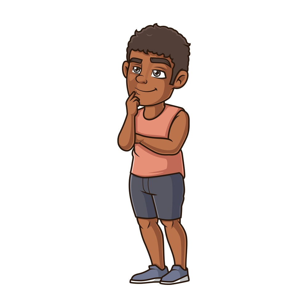 Black man thinking. PNG - JPG and vector EPS (infinitely scalable).