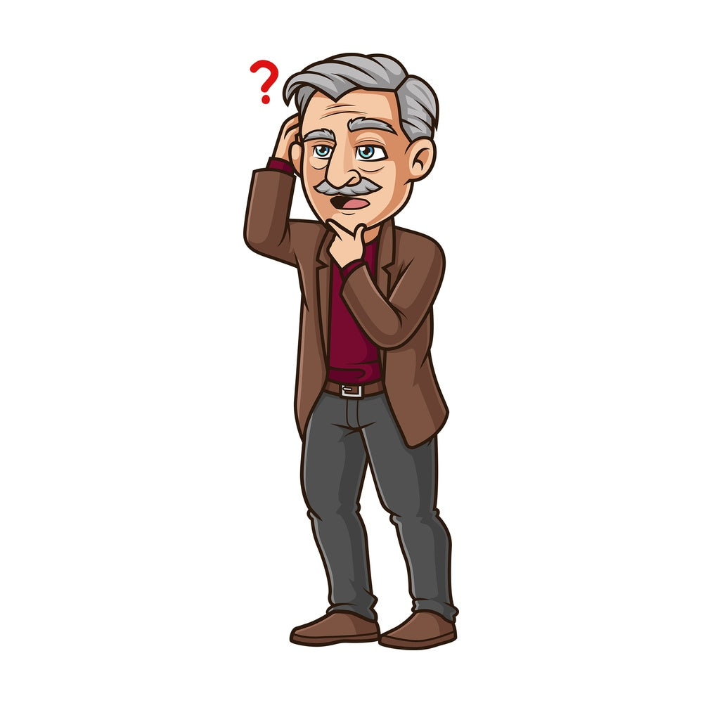 Old man thinking. PNG - JPG and vector EPS (infinitely scalable).