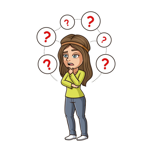 Woman contemplating choices. PNG - JPG and vector EPS (infinitely scalable).