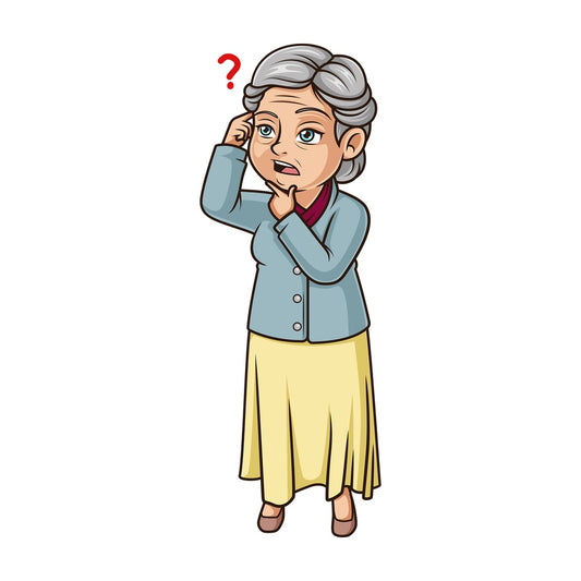Old woman thinking. PNG - JPG and vector EPS (infinitely scalable).
