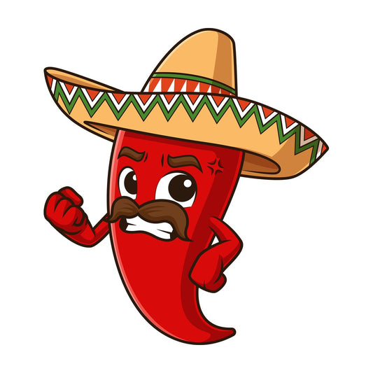 Angry mexican red pepper. PNG - JPG and vector EPS file formats (infinitely scalable). Image isolated on transparent background.
