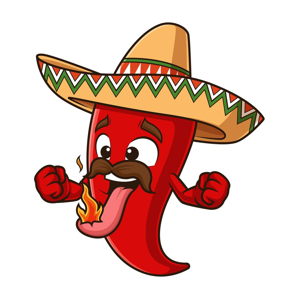 Hot mexican pepper burning up. PNG - JPG and vector EPS file formats (infinitely scalable). Image isolated on transparent background.