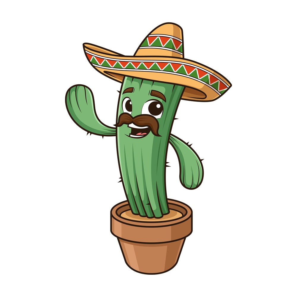 Happy mexican cactus waving. PNG - JPG and vector EPS (infinitely scalable).