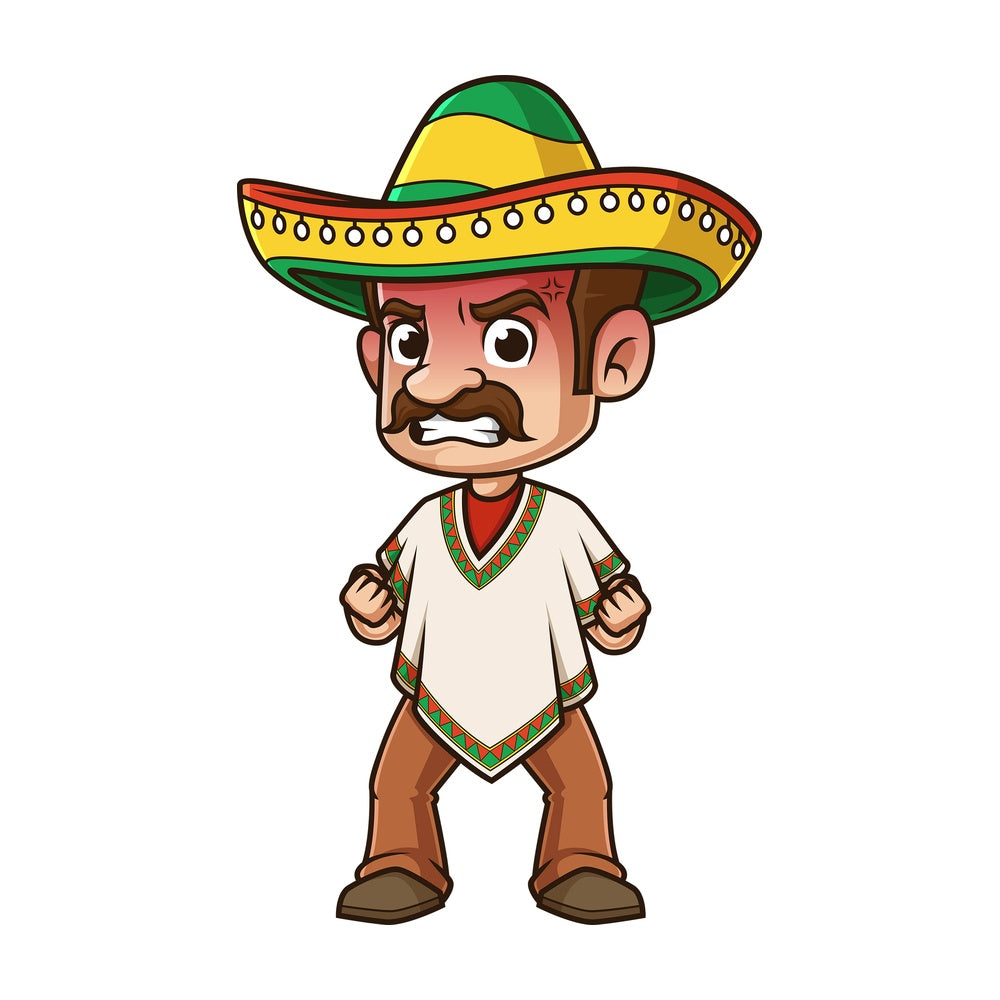 Angry mexican man. PNG - JPG and vector EPS (infinitely scalable).