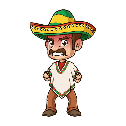 Angry mexican man. PNG - JPG and vector EPS (infinitely scalable).