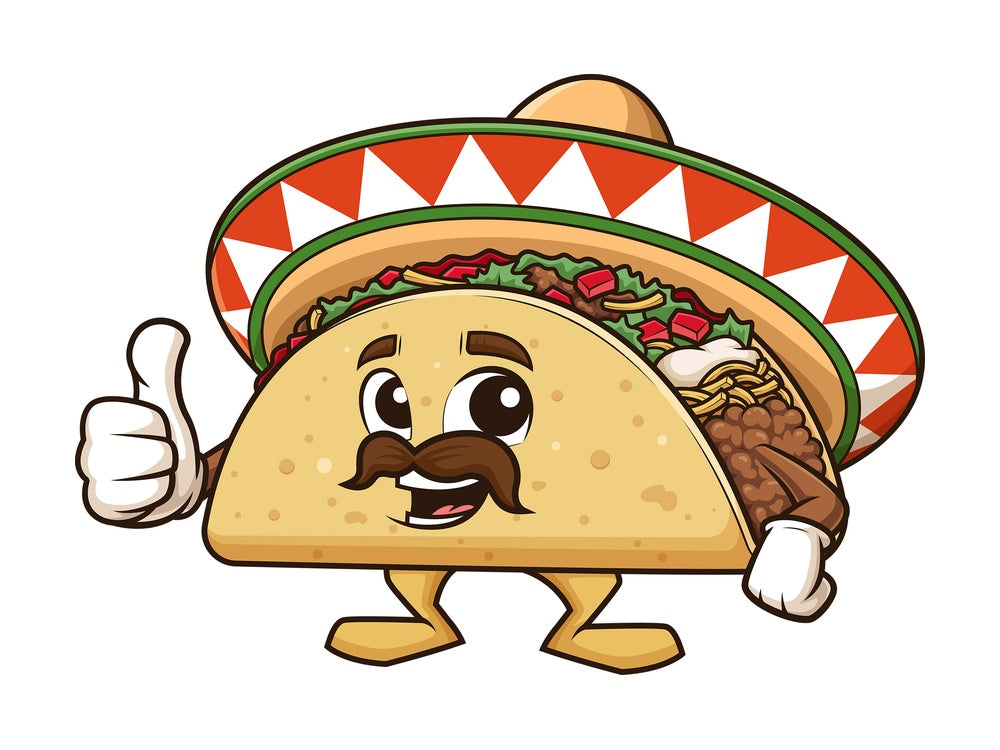 Mexican taco thumbs up. PNG - JPG and vector EPS (infinitely scalable).