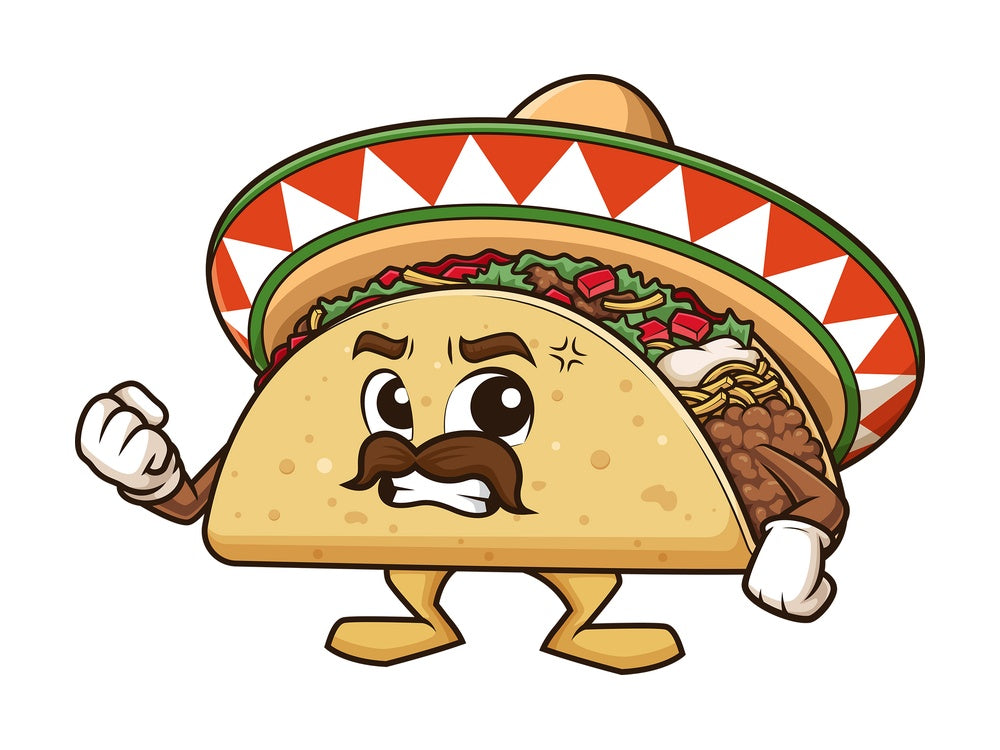 Angry mexican taco. PNG - JPG and vector EPS (infinitely scalable).