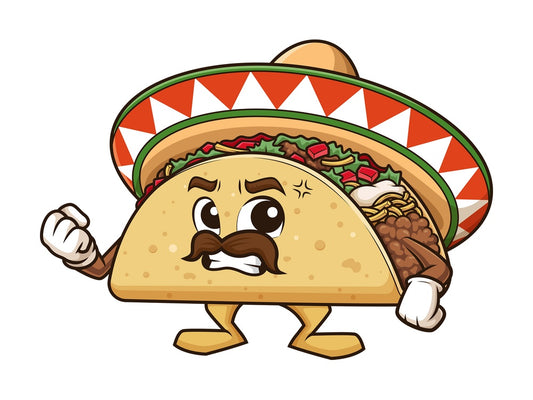 Angry mexican taco. PNG - JPG and vector EPS (infinitely scalable).