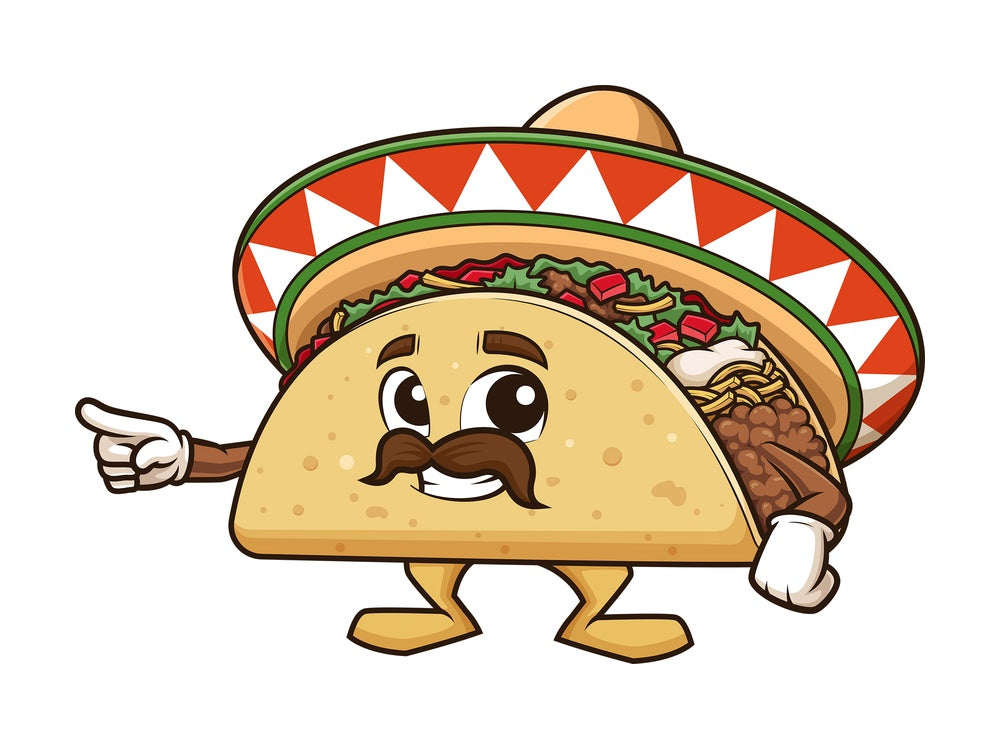 Mexican taco presenting. PNG - JPG and vector EPS (infinitely scalable).