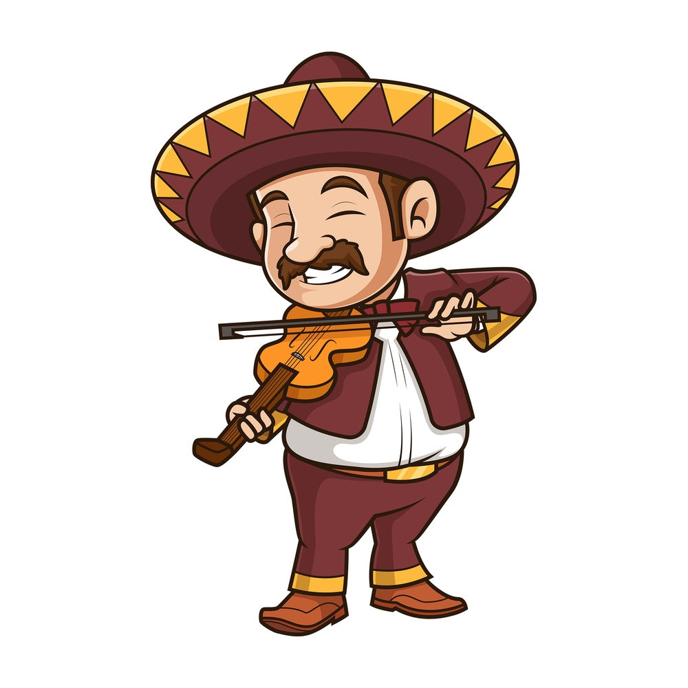 Mexican mariachi playing violin. PNG - JPG and vector EPS (infinitely scalable).