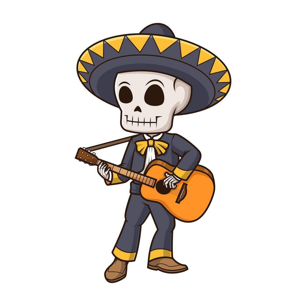 Mexican mariachi skeleton. PNG - JPG and vector EPS (infinitely scalable).