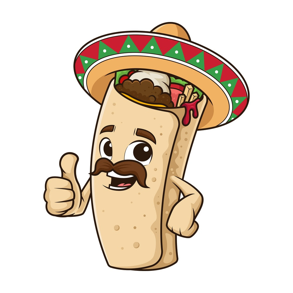 Mexican burrito thumbs up. PNG - JPG and vector EPS (infinitely scalable).