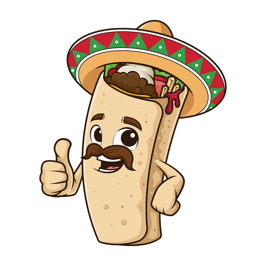 Mexican burrito thumbs up. PNG - JPG and vector EPS (infinitely scalable).