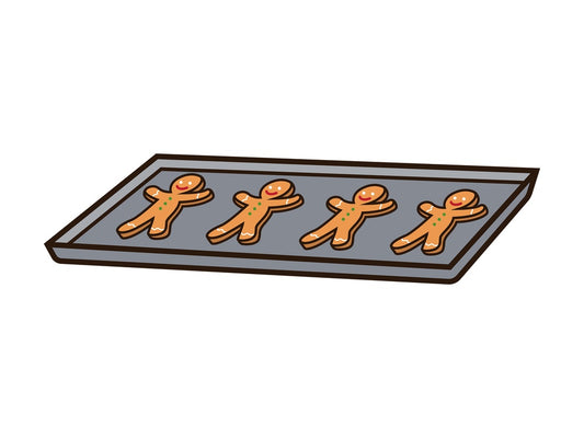 Tray of gingerbread cookies. PNG - JPG and vector EPS file formats (infinitely scalable). Image isolated on transparent background.
