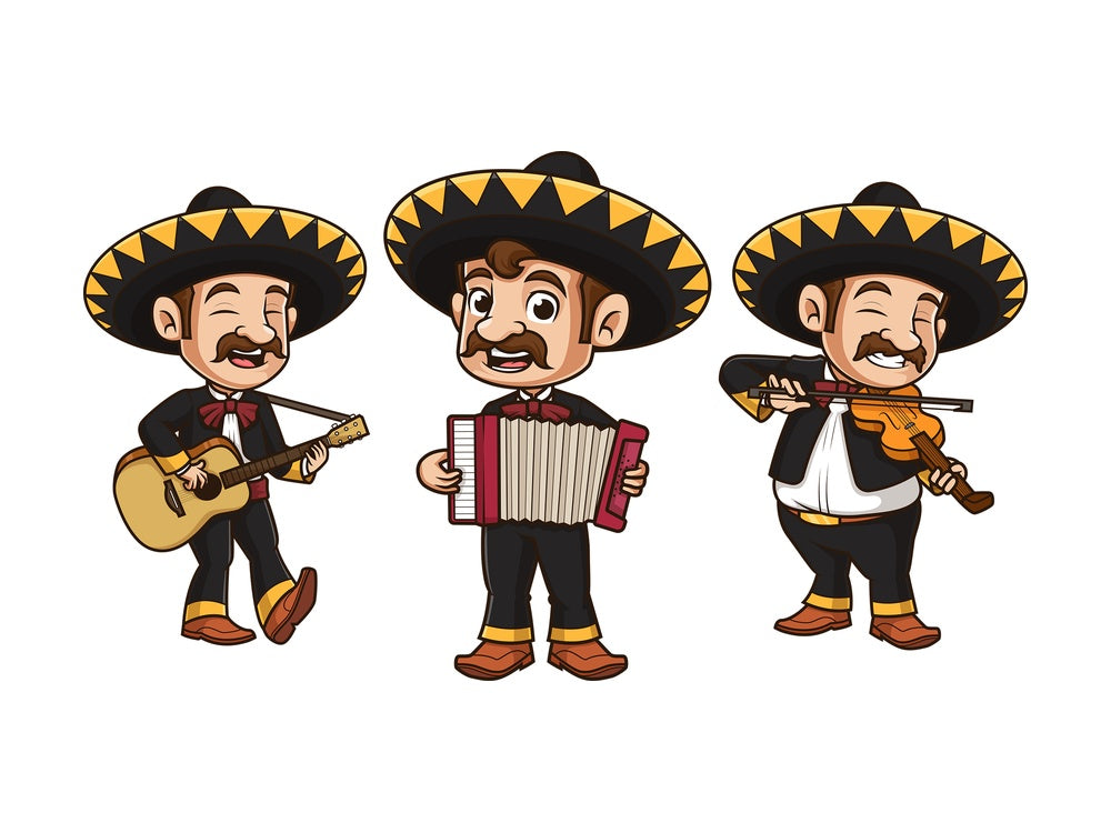 Mariachi group. PNG - JPG and vector EPS file formats (infinitely scalable). Image isolated on transparent background.
