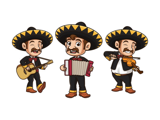 Mariachi group. PNG - JPG and vector EPS file formats (infinitely scalable). Image isolated on transparent background.