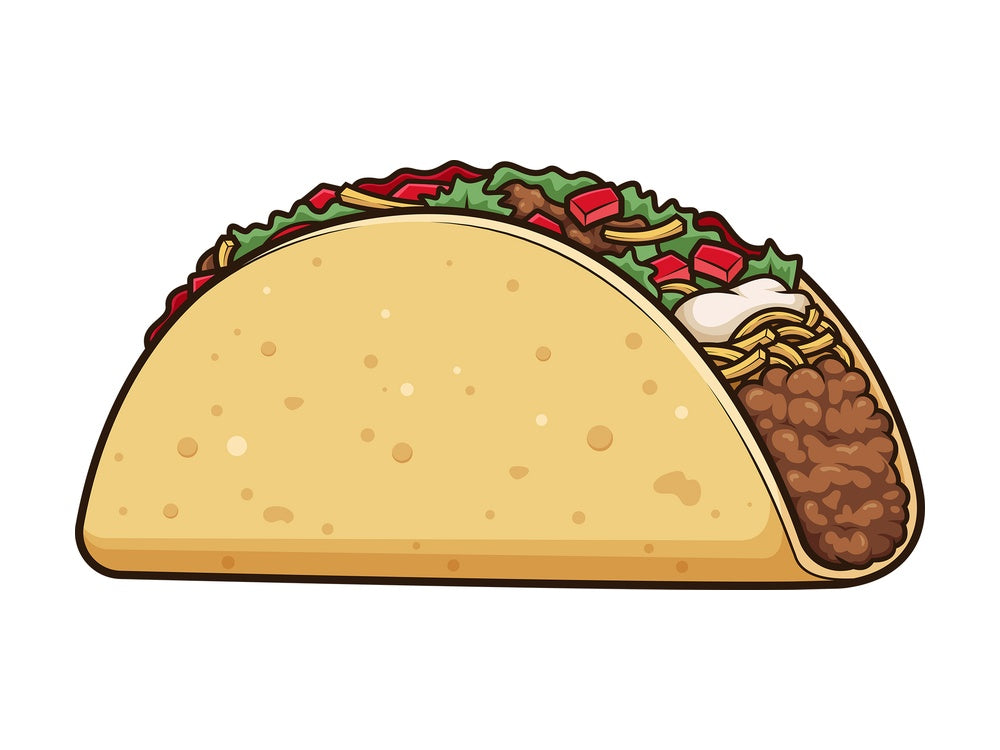 Delicious taco. PNG - JPG and vector EPS file formats (infinitely scalable). Image isolated on transparent background.