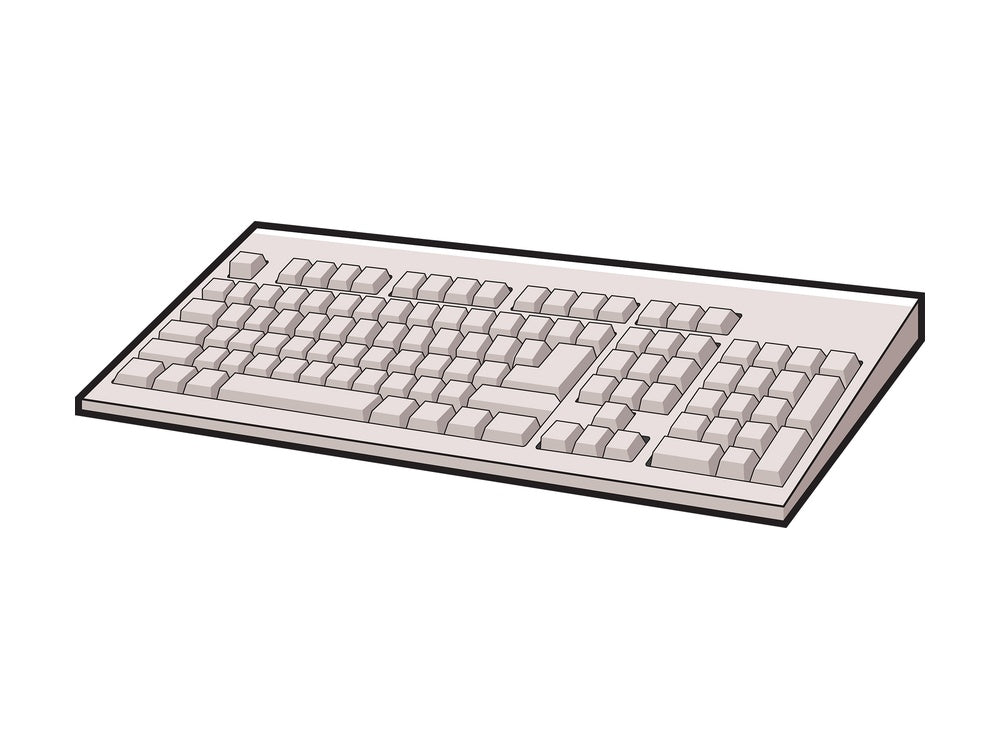 Computer keyboard. PNG - JPG and vector EPS file formats (infinitely scalable). Image isolated on transparent background.