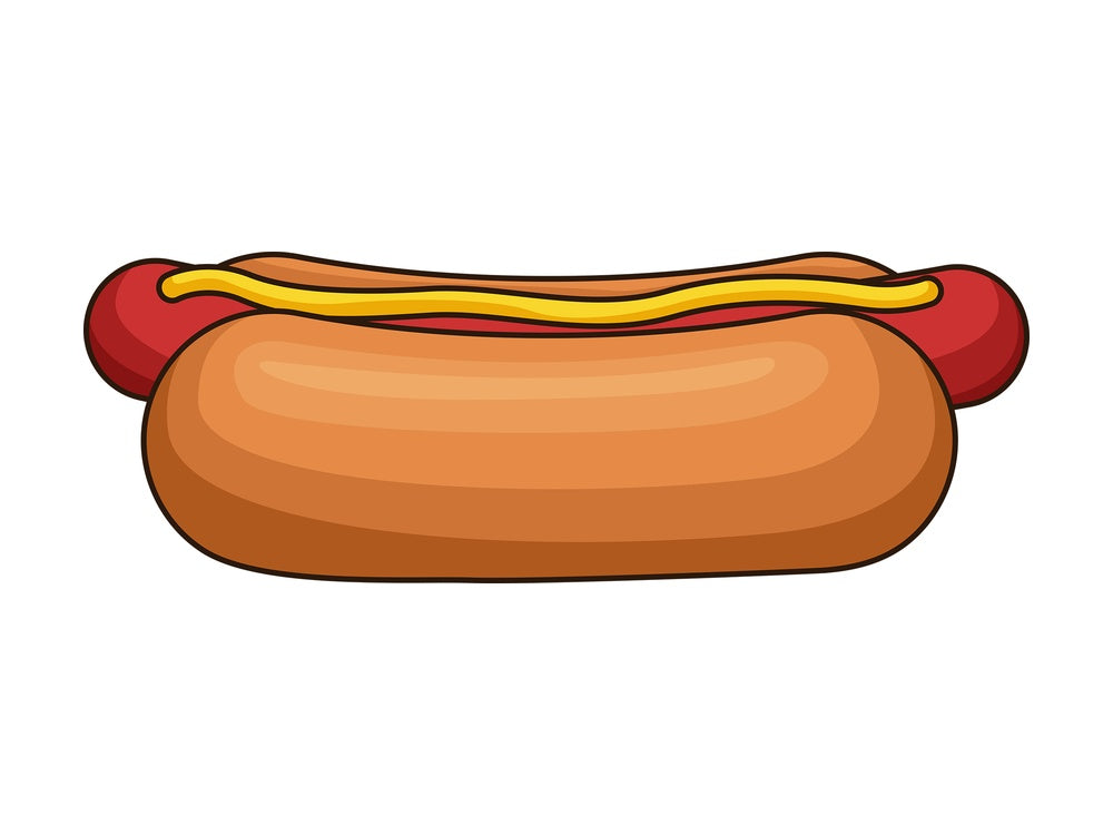 Hot dog side view. PNG - JPG and vector EPS file formats (infinitely scalable). Image isolated on transparent background.