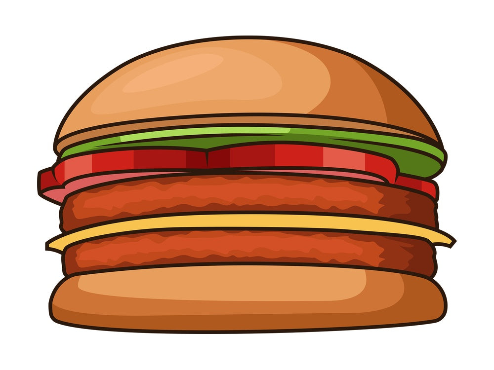 Simple hamburger. PNG - JPG and vector EPS file formats (infinitely scalable). Image isolated on transparent background.