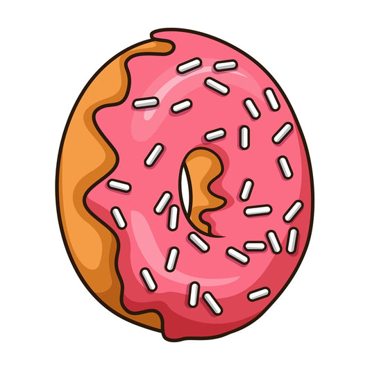 Donut side view. PNG - JPG and vector EPS file formats (infinitely scalable). Image isolated on transparent background.