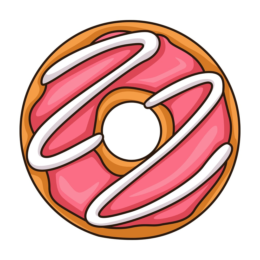 Donut top view. PNG - JPG and vector EPS file formats (infinitely scalable). Image isolated on transparent background.