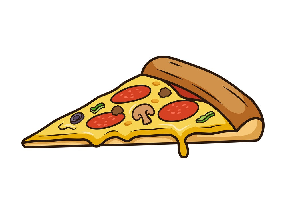 Simple pizza slice. PNG - JPG and vector EPS file formats (infinitely scalable). Image isolated on transparent background.