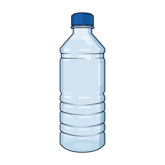 Plastic water bottle. PNG - JPG and vector EPS file formats (infinitely scalable). Image isolated on transparent background.