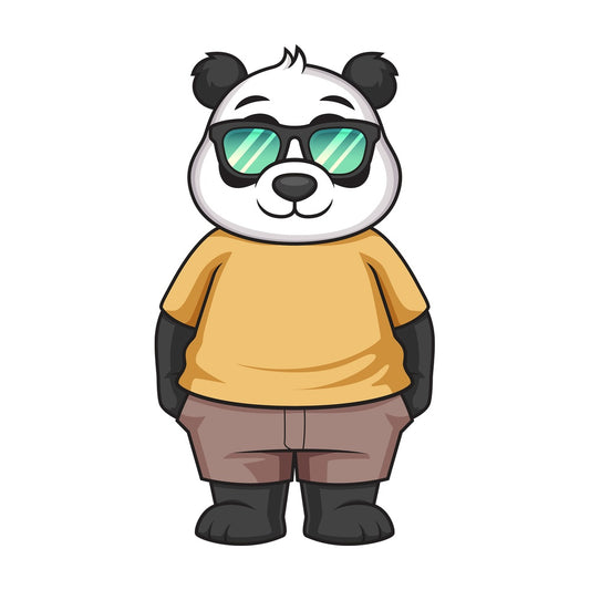 Baby panda with sunglasses. PNG - JPG and vector EPS file formats (infinitely scalable). Image isolated on transparent background.