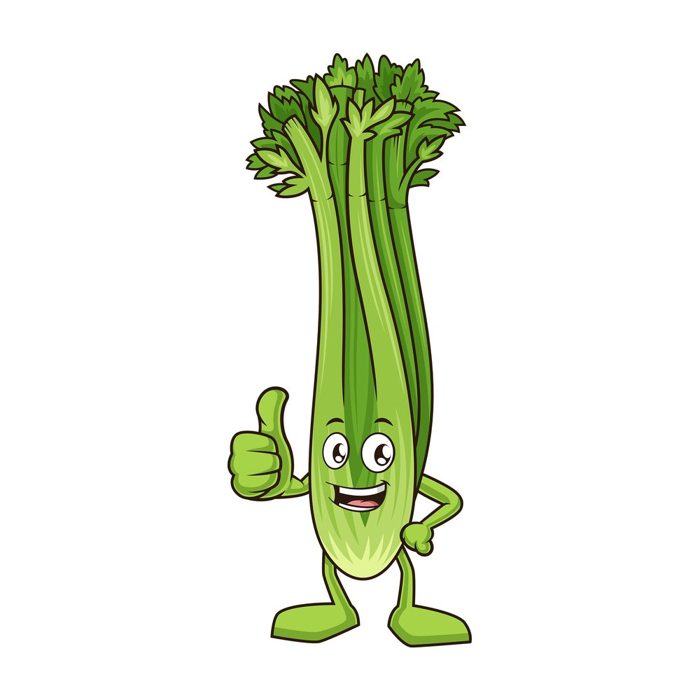 Celery thumbs up. PNG - JPG and vector EPS (infinitely scalable).