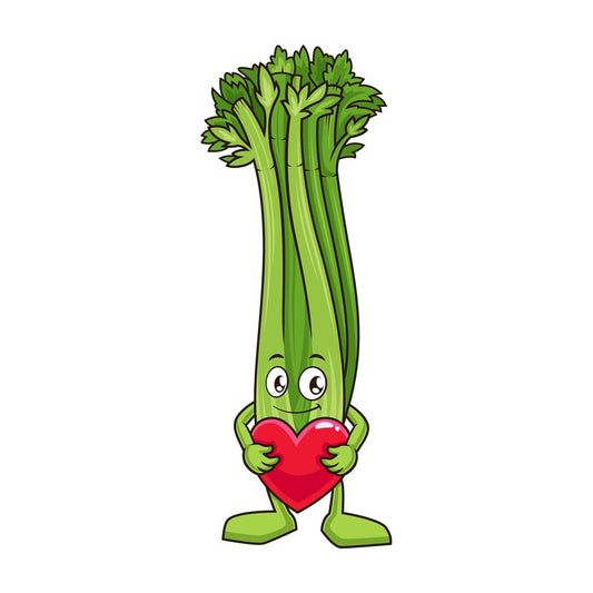 Celery holding heart. PNG - JPG and vector EPS (infinitely scalable).