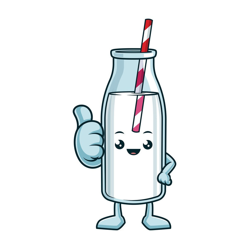 Milk bottle thumbs up. PNG - JPG and vector EPS (infinitely scalable).