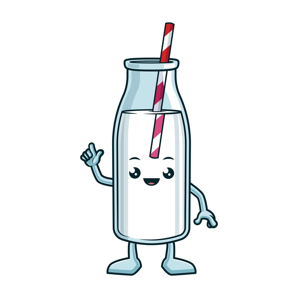 Milk bottle pointing up. PNG - JPG and vector EPS (infinitely scalable).