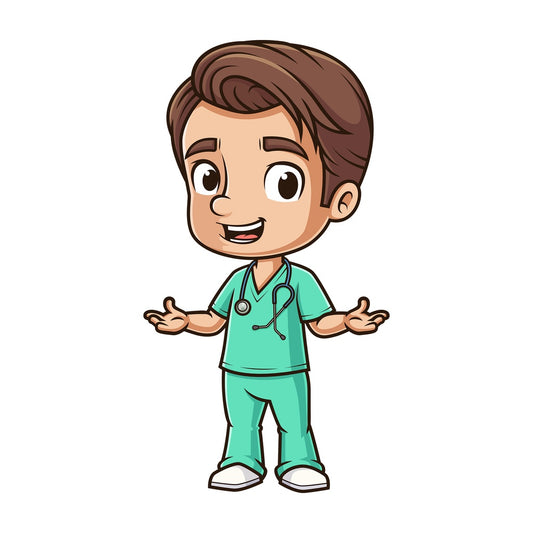Welcoming male nurse. PNG - JPG and vector EPS (infinitely scalable).