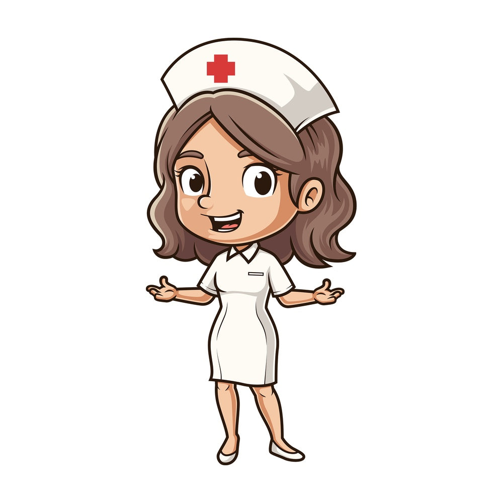 Welcoming female nurse. PNG - JPG and vector EPS (infinitely scalable).