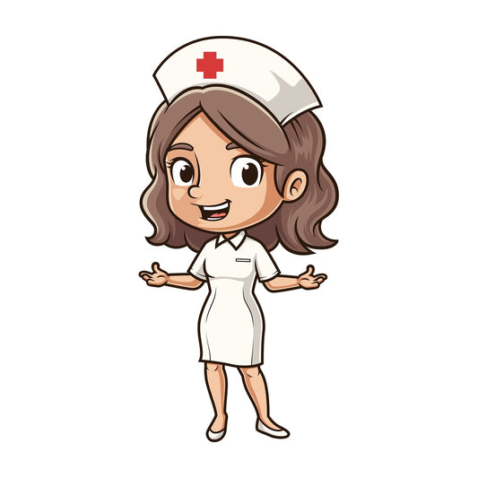 Welcoming female nurse. PNG - JPG and vector EPS (infinitely scalable).