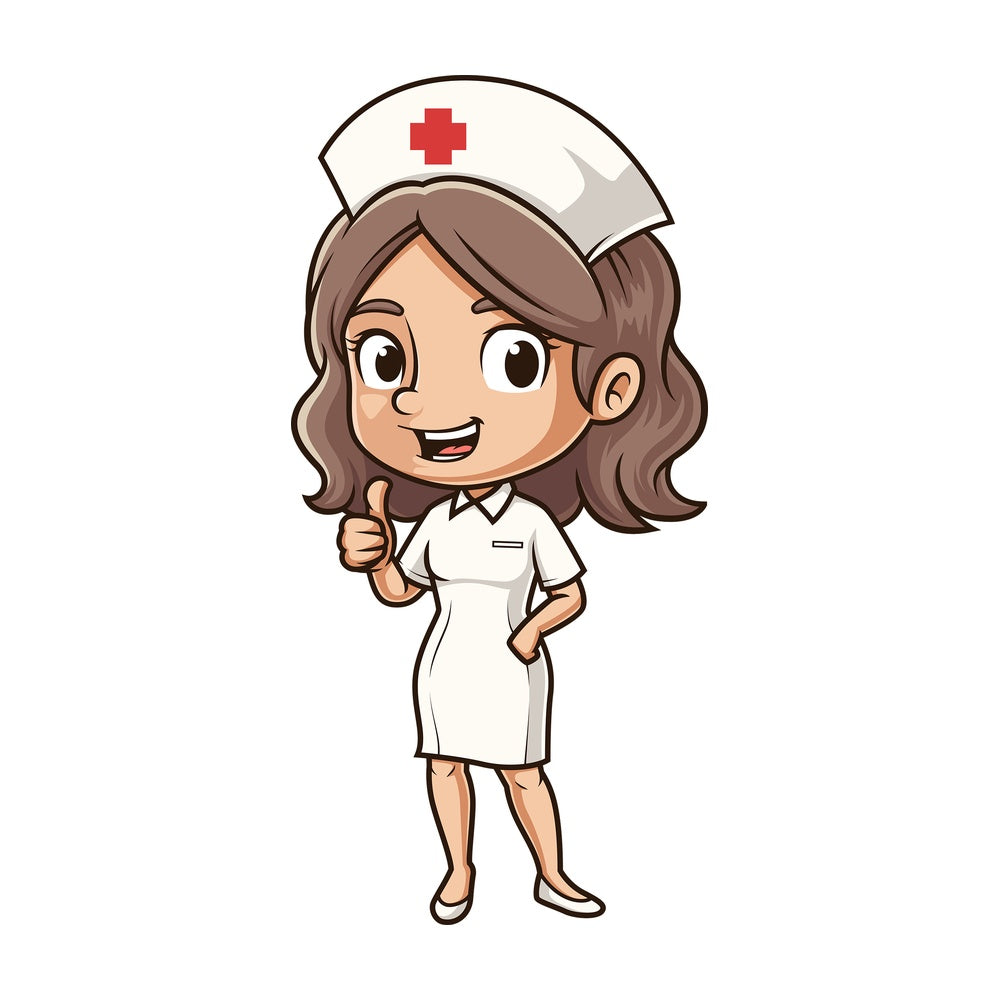 Cute nurse thumbs up. PNG - JPG and vector EPS (infinitely scalable).
