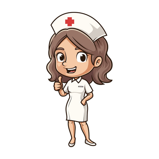 Cute nurse thumbs up. PNG - JPG and vector EPS (infinitely scalable).
