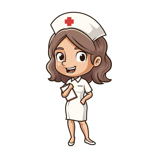 Happy nurse. PNG - JPG and vector EPS (infinitely scalable).