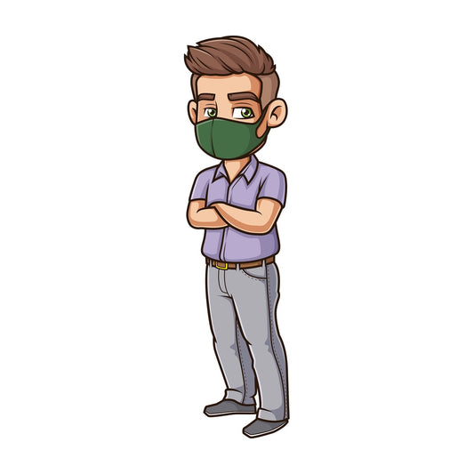 Cool guy wearing face mask. PNG - JPG and vector EPS (infinitely scalable).