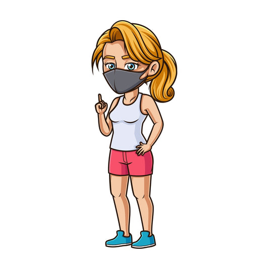 Young woman wearing surgical mask. PNG - JPG and vector EPS (infinitely scalable).
