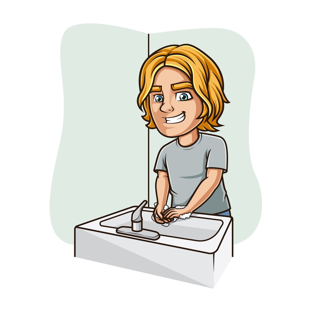 Man washing his hands. PNG - JPG and vector EPS (infinitely scalable).