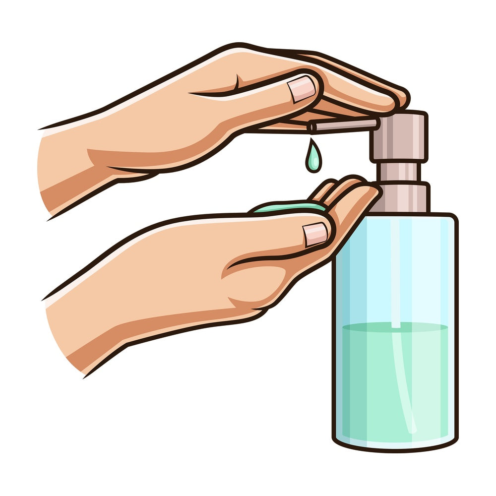 Washing hands using liquid soap. PNG - JPG and vector EPS (infinitely scalable).