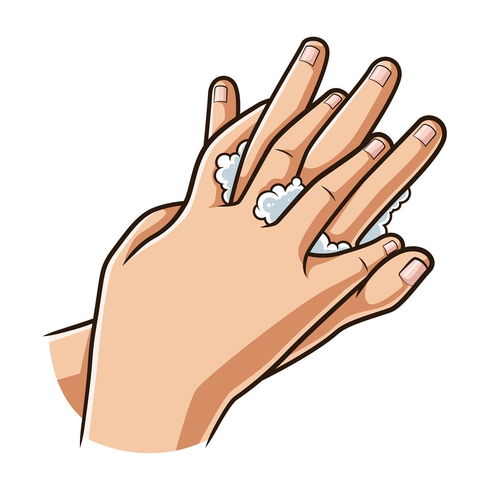 Washing back of hand. PNG - JPG and vector EPS (infinitely scalable).