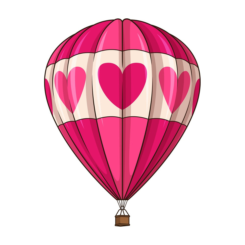 Pink hot air balloon. PNG - JPG and vector EPS (infinitely scalable).