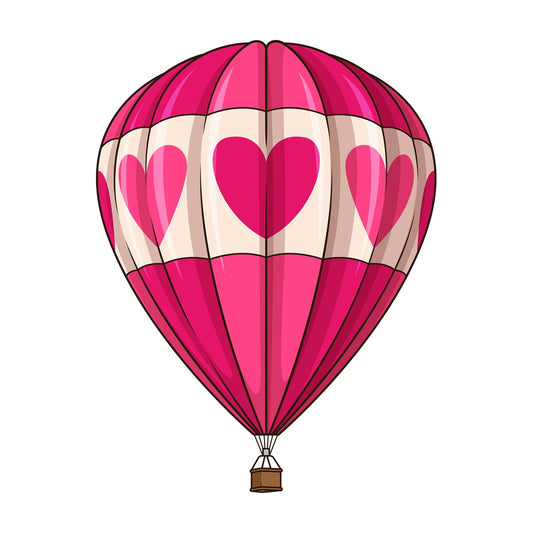 Pink hot air balloon. PNG - JPG and vector EPS (infinitely scalable).