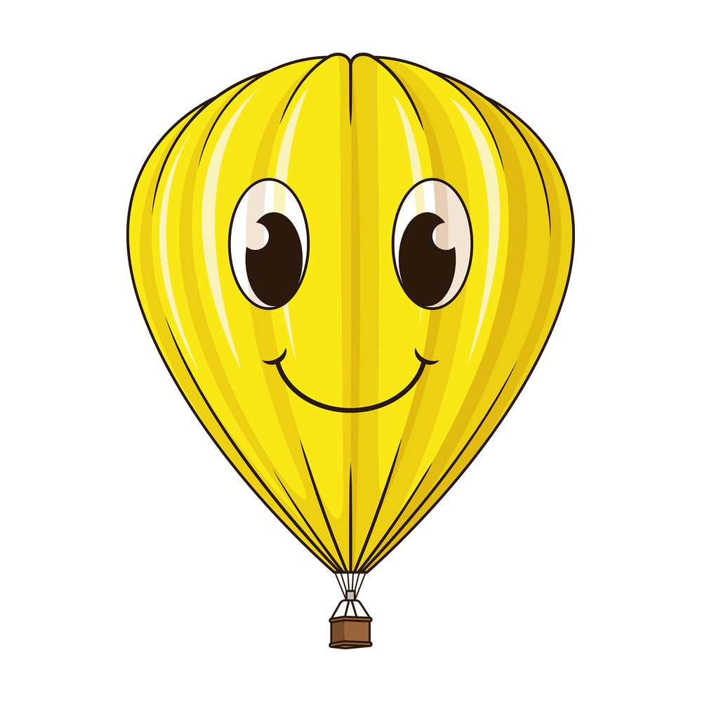 Yellow hot air balloon. PNG - JPG and vector EPS (infinitely scalable).