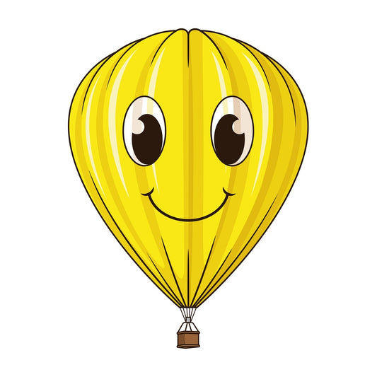 Yellow hot air balloon. PNG - JPG and vector EPS (infinitely scalable).